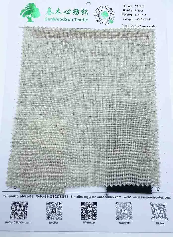 Linen Polyester Woven Dress Fabrics