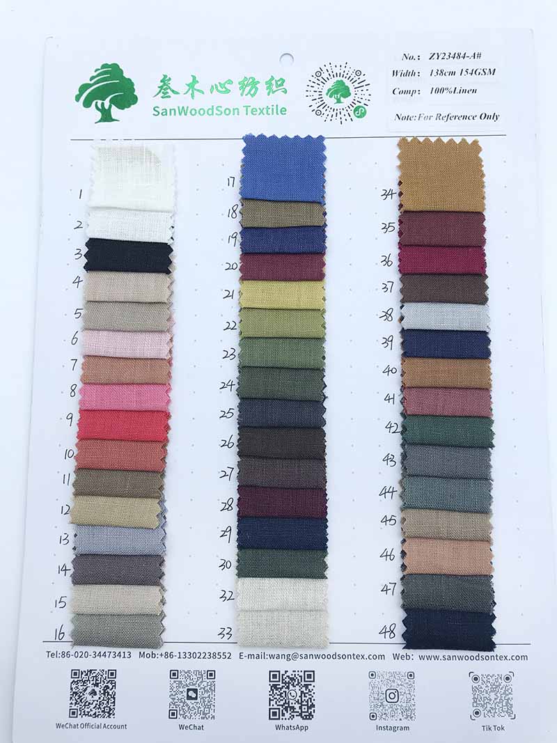 Breathable Natural Woven Pure Linen Dresses Fabric