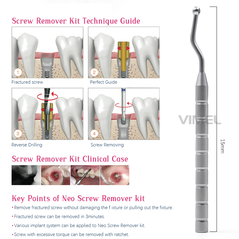 Dental Implant Fixture & Broken Screw Removal Kit – Surgical Tool Set – Torque Wrench Included