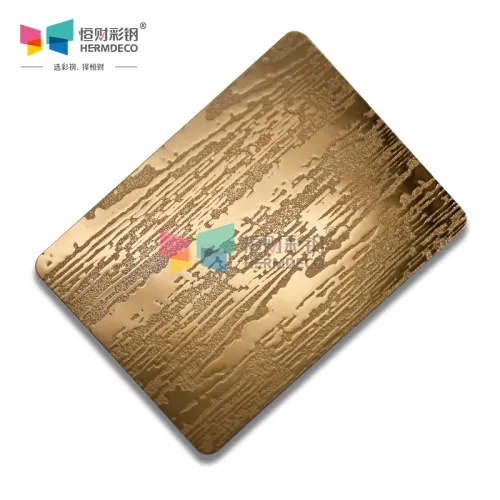 Free sample embossing mirror golden color sus304 stainless steel sheets plates for elevator cabin decoration