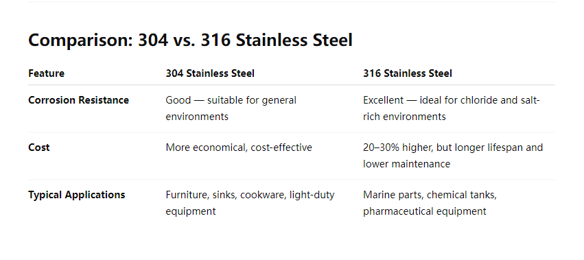 Choose 304 or 316 stainless steel? Do you really know the difference between the two?