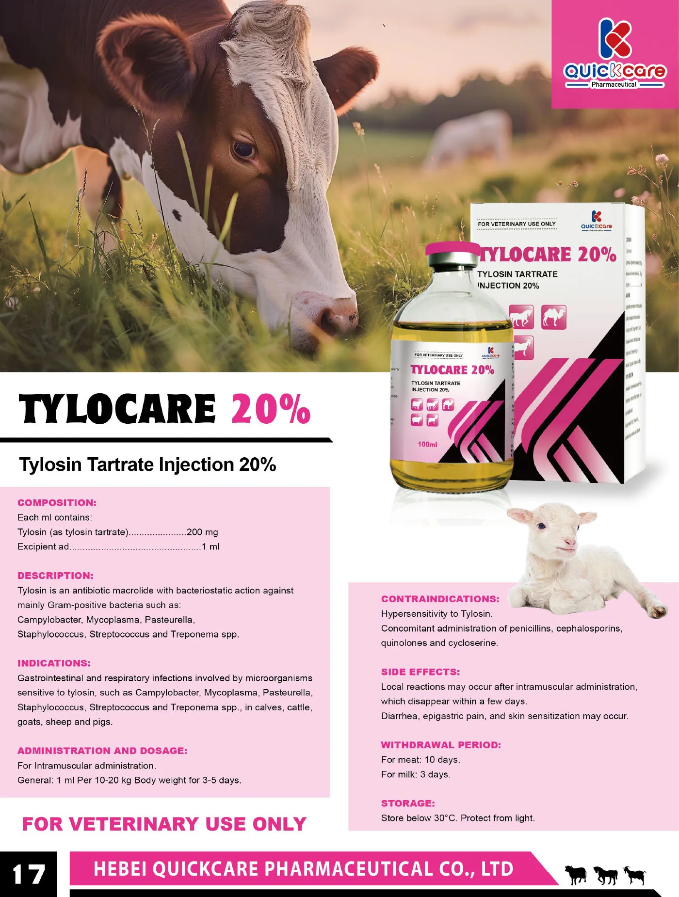 Tylo Rd Injection TYLOSIN TARTRATE INJECTION 20% BY QUICKCARE