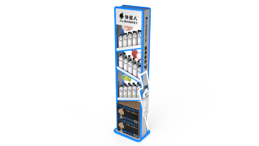 Effect Energy Display Rack Electrifying Visuals: The Alienergy Energy Drink Display by Getell