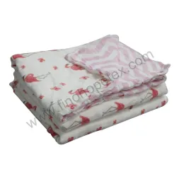 Baby Cotton Muslin Swaddle Blanket Bird Pattern