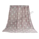 Baby Cotton Muslin Swaddle Blanket Pink with White Star Blanket