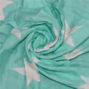 Coperta fasciatoio in mussola di cotone per bambini blu con coperta a stella bianca