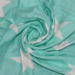 Coperta fasciatoio in mussola di cotone per bambini blu con coperta a stella bianca