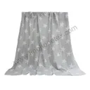 Coperta fasciatoio in mussola di cotone per bebè grigia con coperta a stella bianca