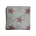 Baby Cotton Muslin Swaddle Blanket Pink with White Star Blanket