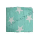 Coperta fasciatoio in mussola di cotone per bambini blu con coperta a stella bianca