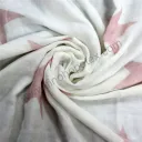 Baby Cotton Muslin Swaddle Blanket Pink with White Star Blanket