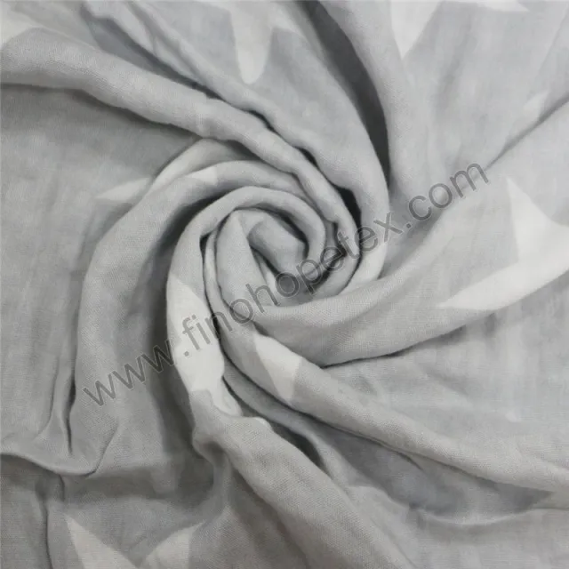 Coperta fasciatoio in mussola di cotone per bebè grigia con coperta a stella bianca