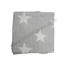 Coperta fasciatoio in mussola di cotone per bebè grigia con coperta a stella bianca