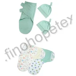 Newborn Swaddle Wrap and Baby Caps