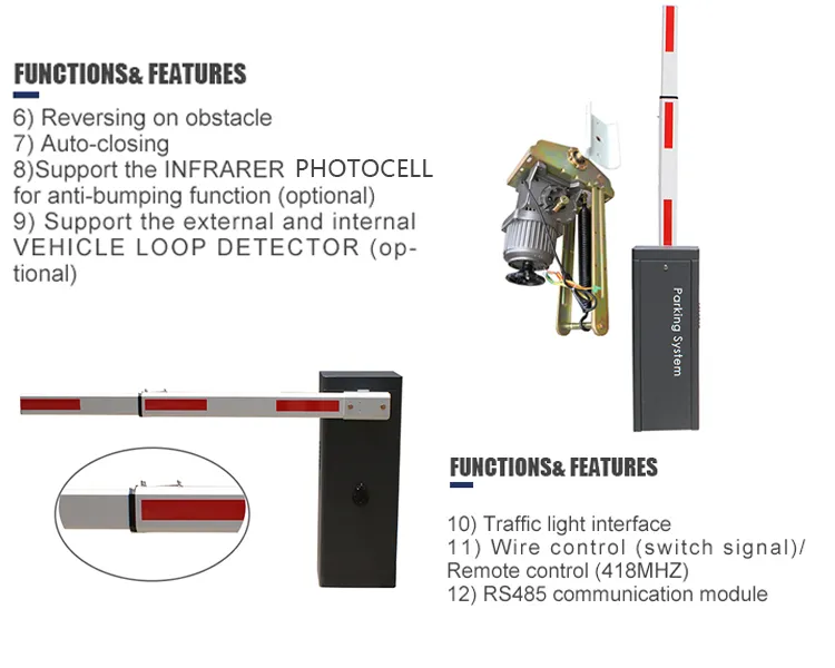 Retractable Boom Car Parking Automatic Barrier Gate