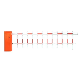 Auto parking barrier gate with rubber boom