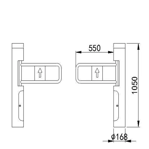 SUS304 swing barrier gate supermarket entrance gate