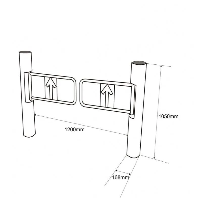 SUS304 swing barrier gate supermarket entrance gate