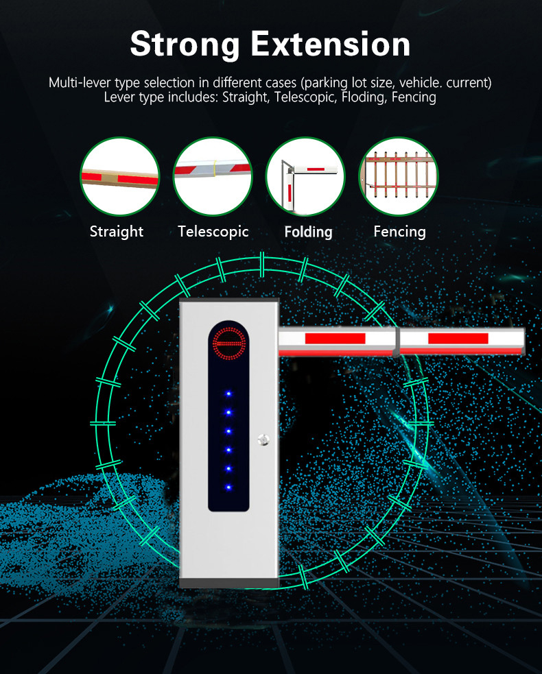 Electric Parking Lot Arm Barrier Gate System Car Park Boom Gates with Traffic Lights