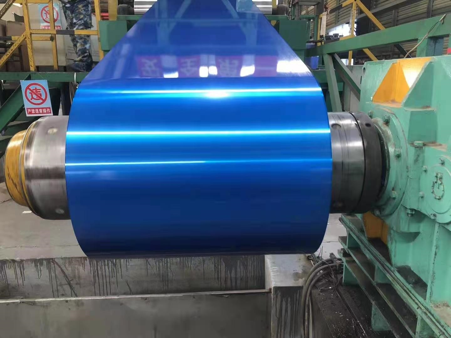 Pre-painted steel coil is manufactured by applying one or multiple layers of organic coatings