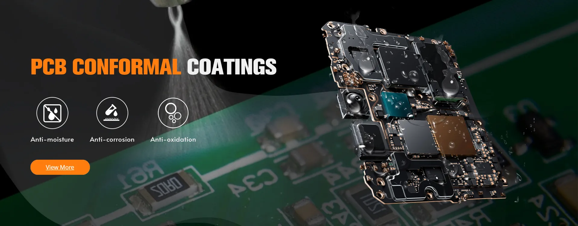 UV Curing, Silicones, Acrylics Comformal Coatings