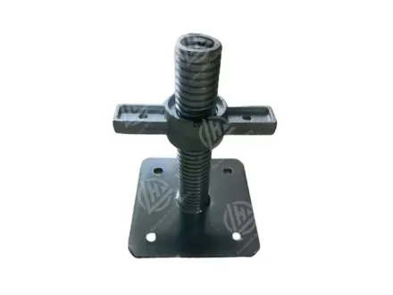 How does a base jack help keep scaffolds stable?