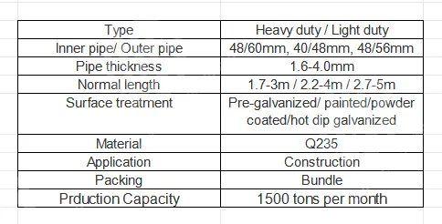 FORMWORK STEEL ADJUASTABLE PROP