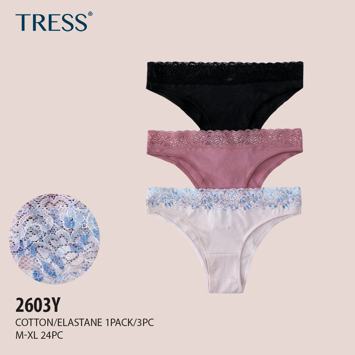 VARIANCE Lingerie Les Cotons Boxer Corti, Cachi/Polvere/Stampato, 40-42 Donna