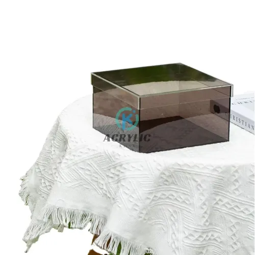 Translucent Yellow Box Colorful Translucent Acrylic Display Box Square Acrylic Gift Box ...