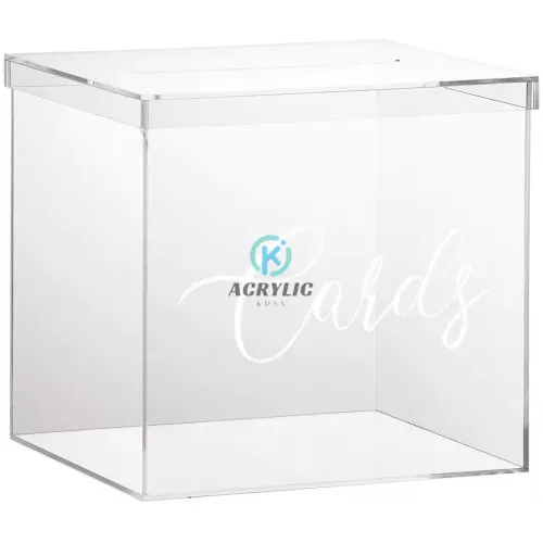 Transparent acrylic wedding card box clear card box with lock and card ...