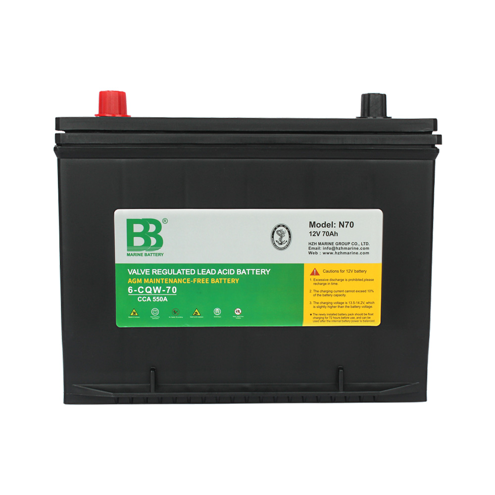 N70 12V 70Ah Marine Starting Battery | 500 CCA, 650 MCA