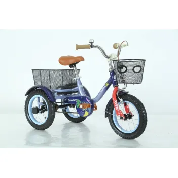 Kinderdriewieler met gaaswagen en vlag