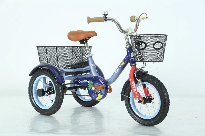 Children Tricycle with Mesh Wagon and Flag