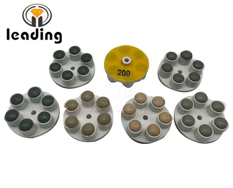 2-3 / 8 inci (60mm) 6 Post Resin Bond Polishing Pads