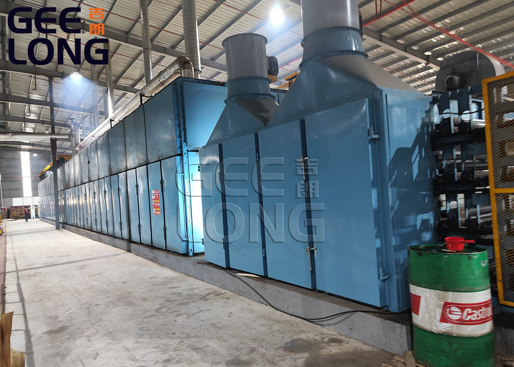 China roller type veneer dryer machine exported to Russia by shandong geelong machinery company