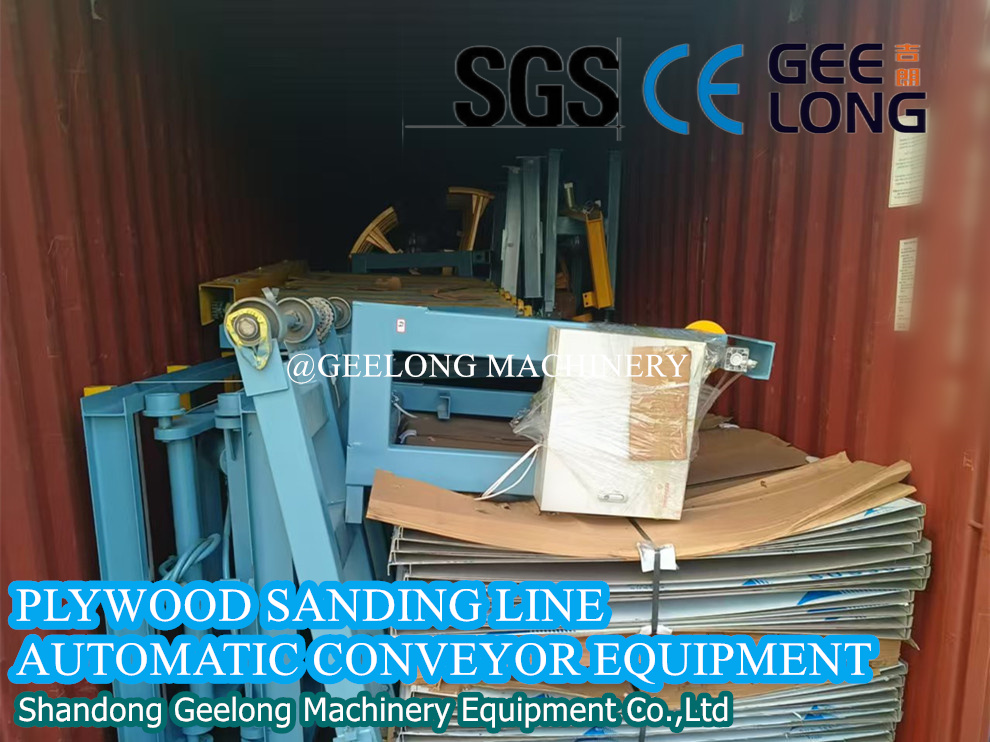 Automatic plywood sanding line equipment load containers today