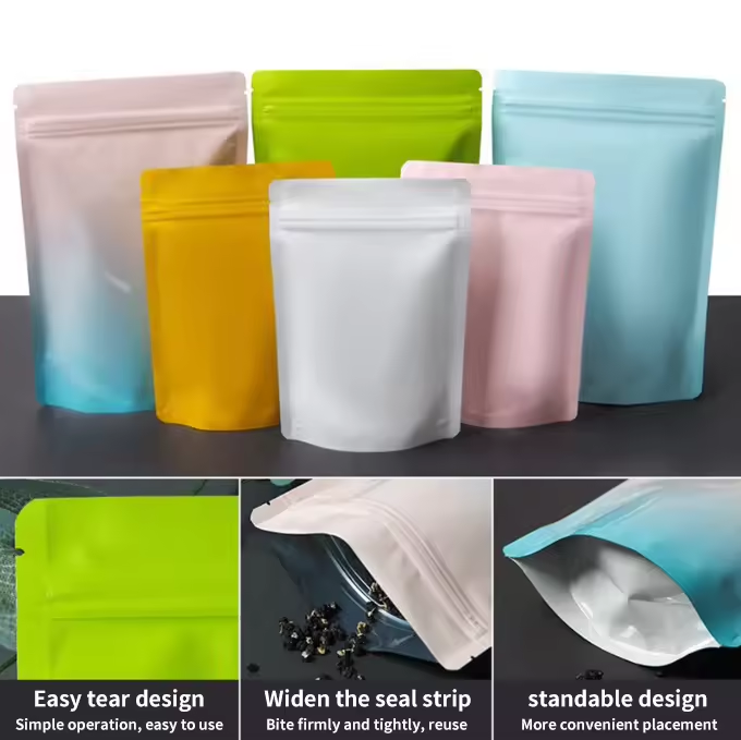 Heat Seal Zipper Ziplock Top Plastic Mylar packaging Storage resealable Holographic bag