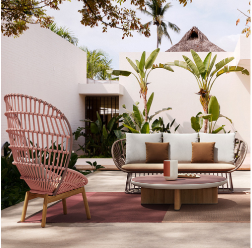 Outdoor Rattan Table and Chair Set