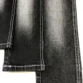 Denim noir extensible épais de 11,2 oz à hachures croisées