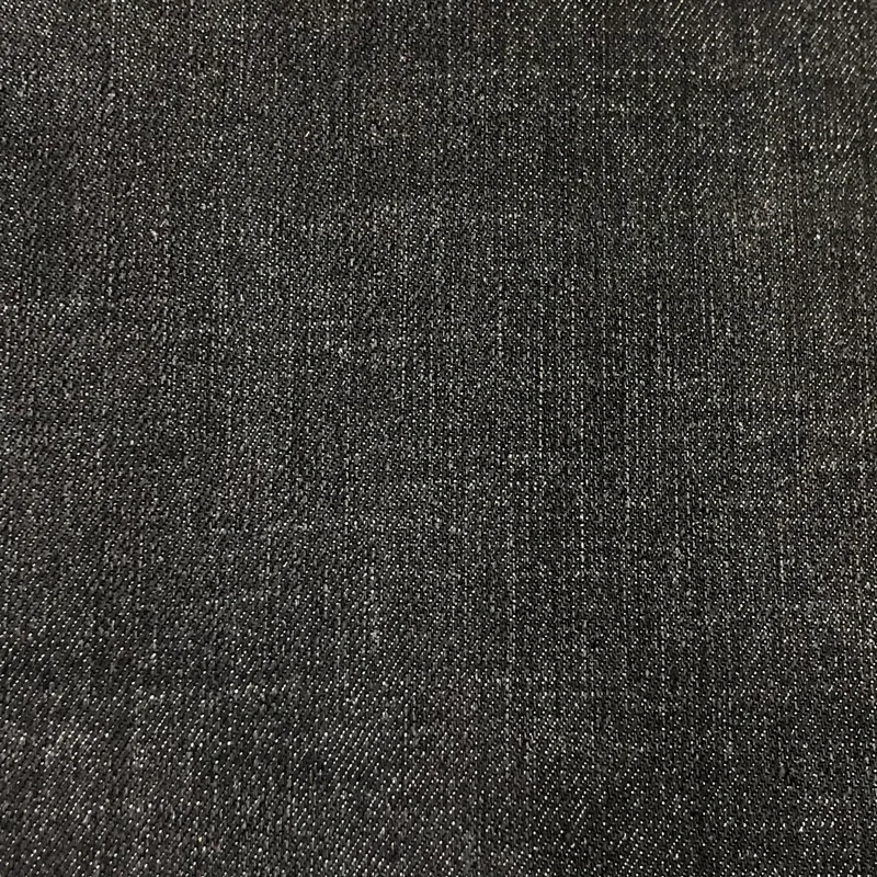  Denim noir extensible épais de 11,2 oz à hachures croisées