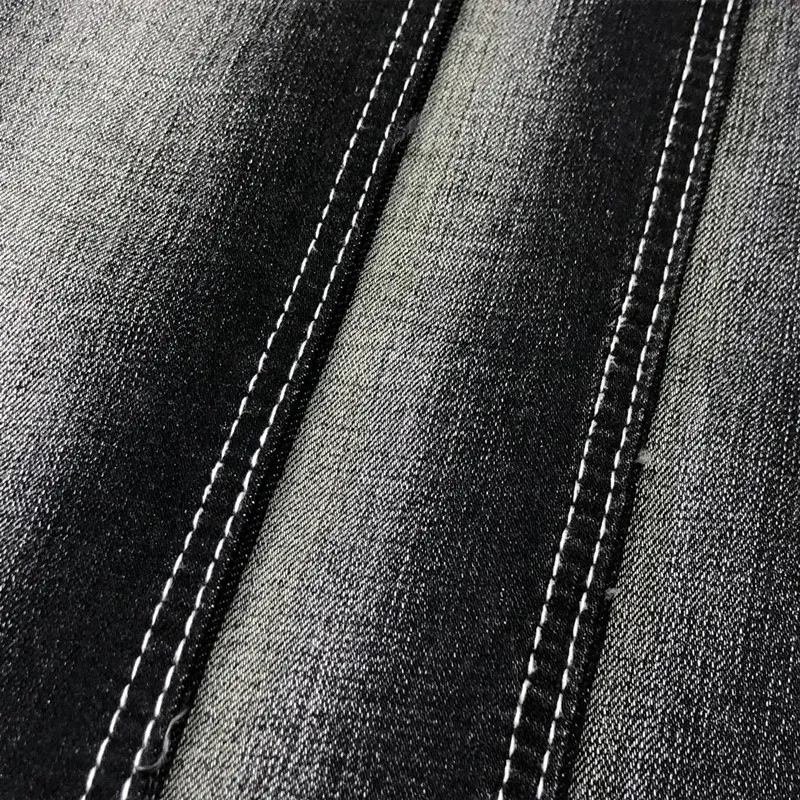 11.2oz Heavy weight stretch black denim crosshatch