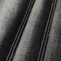 Denim noir extensible épais de 11,2 oz à hachures croisées