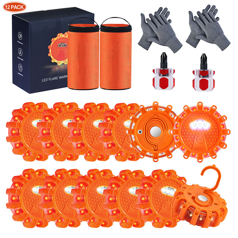 DK Magnetic Waterproof Road Flares - Anti-Rolling Safety