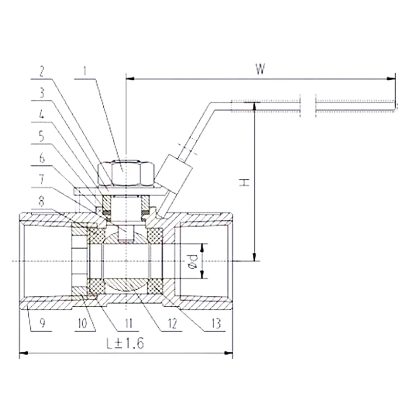 1PC Thread Ball Valve