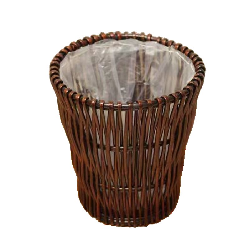 Wicker trash can