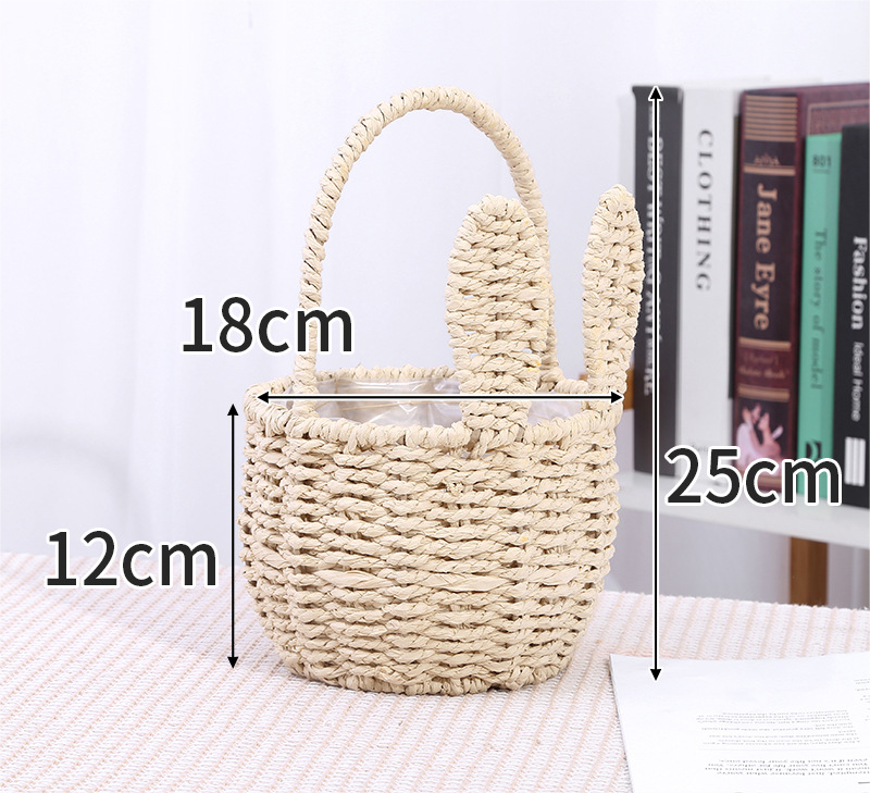 Paper rope handheld basket