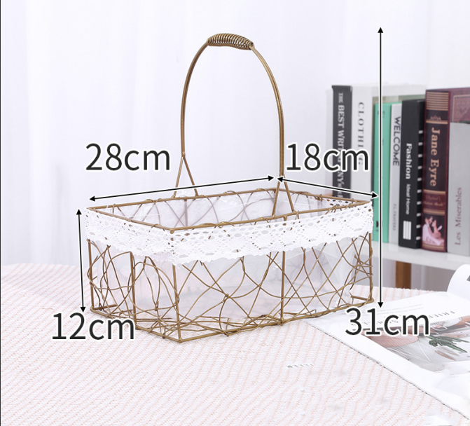 Iron gold wire basket