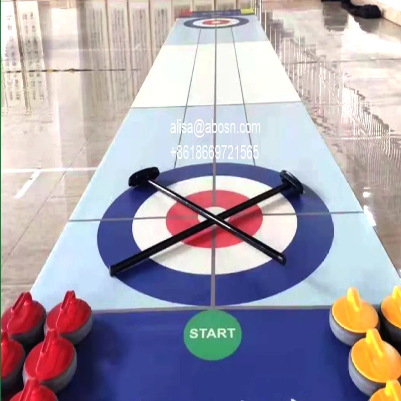 Uhmwpe curling stones and artificial ice curling lanes