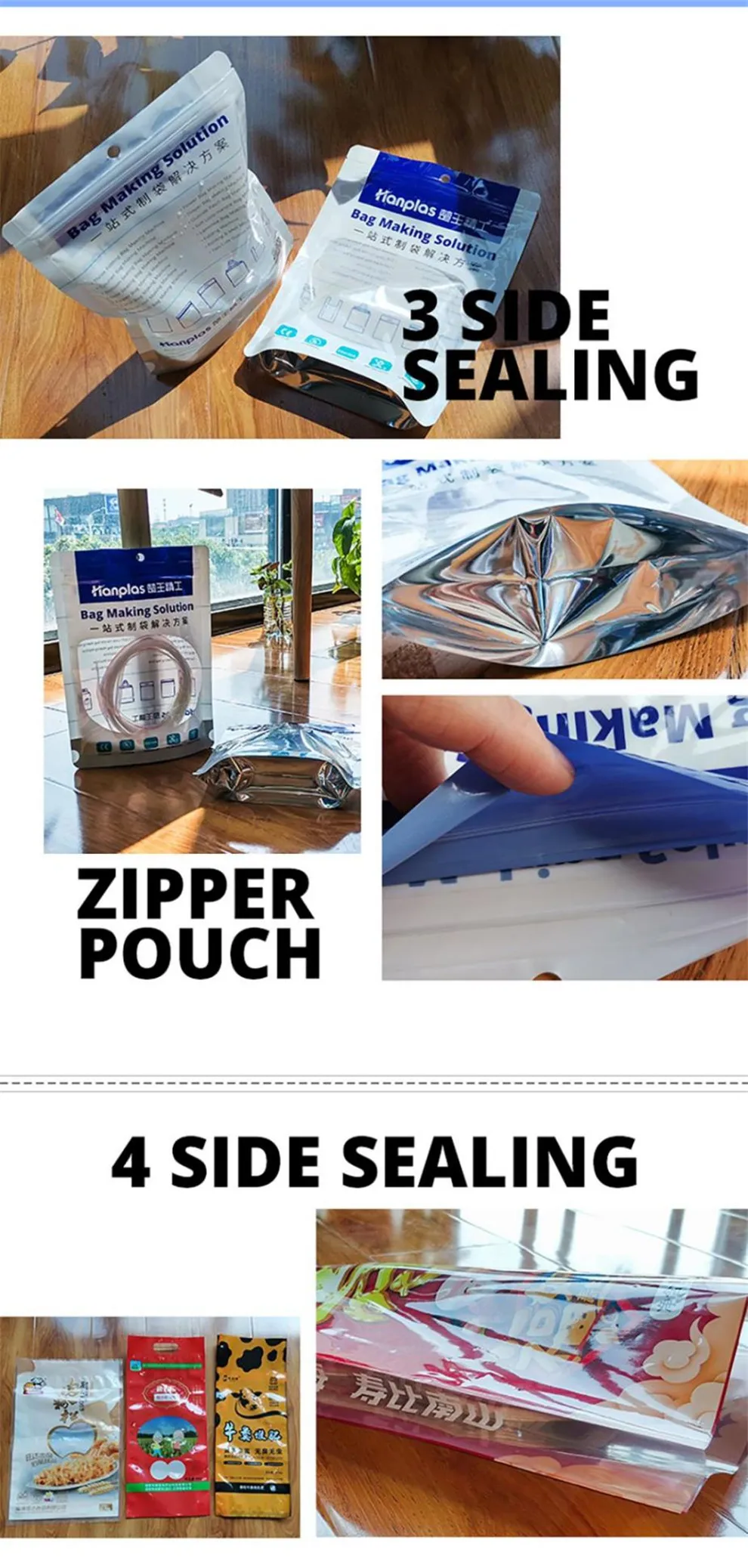 HP-2TZP Otomatik Dörtlü Sızdırmazlık Poşeti Fasulye Meyve Et Gıda Atıştırmalık Paketleme Poşeti Plastik Vakumlu Poşet Yapma Makinesi