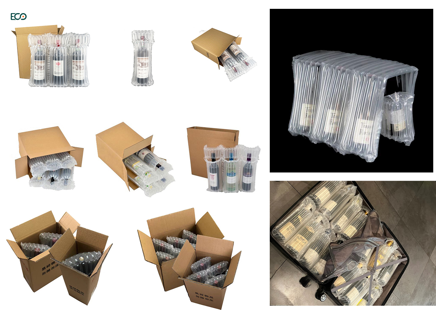 How does the air column bag help the e-commerce sales of alcohol